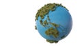 Grassy Earth. Globe made out of grass. 3D illustration Royalty Free Stock Photo