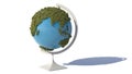 Grassy Earth. Globe made out of grass. 3D illustration Royalty Free Stock Photo