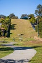 A grassy easement for a buried water pipeline Royalty Free Stock Photo