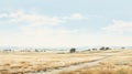 Grassy Field And Road By Julia Van Der Heele - Australian Landscape Art