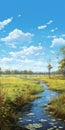 Imaginary Anime Landscape: Vibrant Riverscapes In 8k Resolution