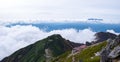 Grassy Kiso Mountains and Mount Ontake Royalty Free Stock Photo