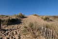 Grassy sand dune of Ty Hoche beach in Plouharnel