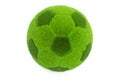 Grassy soccer ball, 3D rendering