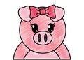 Grated adorable female pig cute animal