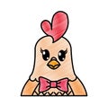 Grated adorable hen cute animal character
