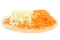 Grated carrot and cabbage