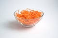 Grated Carrots in a Bowl