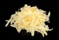 Grated Cheese on Black Background