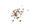 Grated Chocolate Pile Isolated, Crushed Shavings, Crumbs, Flakes, Cocoa Sprinkles