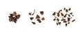 Grated Chocolate Pile Isolated, Crushed Chocolate Shavings, Crumbs, Scattered Flakes, Cocoa Sprinkles Royalty Free Stock Photo