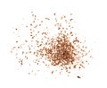 Grated Chocolate Pile Isolated, Crushed Chocolate Shavings, Crumbs, Scattered Flakes, Cocoa Sprinkles Royalty Free Stock Photo