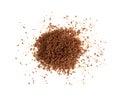 Grated Chocolate Pile Isolated, Crushed Chocolate Shavings, Crumbs, Scattered Flakes, Cocoa Sprinkles