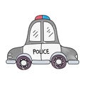 Grated emergency police car transport with siren Royalty Free Stock Photo