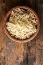 Grated mozzarella cheese