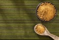 Grated raw unrefined cane sugar - Saccharum officinarum Royalty Free Stock Photo