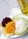Grated vegetables with oil