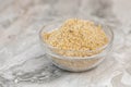 Grated Walnuts in the bowl prepared for cookies