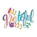 Grateful hand lettering card Royalty Free Stock Photo