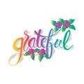 Grateful hand lettering card. Royalty Free Stock Photo