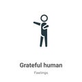 Grateful human vector icon on white background. Flat vector grateful human icon symbol sign from modern feelings collection for Royalty Free Stock Photo