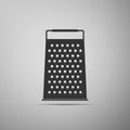 Grater icon isolated on grey background. Kitchen symbol. Flat design. Vector Illustration. Royalty Free Stock Photo