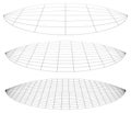 Graticule grid, mesh plane with deform, distortion effect. Reticulate, grate, plexus abstract pattern
