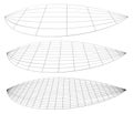 Graticule grid, mesh plane with deform, distortion effect. Reticulate, grate, plexus abstract pattern