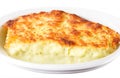 Gratin dauphinois food over white background