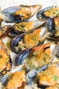 Gratinated mussels, Mediterranean Food Royalty Free Stock Photo