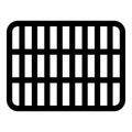 Grating grate lattice trellis net mesh BBQ grill grilling surface rectangle shape roundness icon black color vector illustration