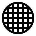 Grating grate lattice trellis net mesh BBQ grill grilling surface round shape icon black color vector illustration image flat