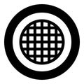 Grating grate lattice trellis net mesh BBQ grill grilling surface round shape icon in circle round black color vector Royalty Free Stock Photo