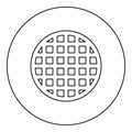 Grating grate lattice trellis net mesh BBQ grill grilling surface round shape icon in circle round black color vector Royalty Free Stock Photo