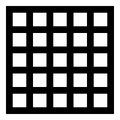 Grating grate lattice trellis net mesh BBQ grill grilling surface square shape icon black color vector illustration image flat