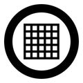 Grating grate lattice trellis net mesh BBQ grill grilling surface square shape icon in circle round black color vector Royalty Free Stock Photo