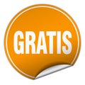 Gratis round orange sticker