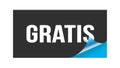 GRATIS text written on black blue sticker Royalty Free Stock Photo