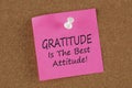 Gratitude Is The Best Attitude written on remember note concept Royalty Free Stock Photo