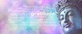 Gratitude Buddhism Word Cloud Banner Royalty Free Stock Photo