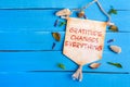 Gratitude changes everything text on Paper Scroll Royalty Free Stock Photo