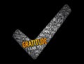 Gratitude check mark word cloud, concept background Royalty Free Stock Photo