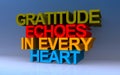 gratitude echoes in every heart on blue Royalty Free Stock Photo