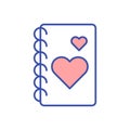 Gratitude journal RGB color icon