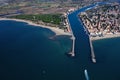 Grau d'Agde - South of France. Aerial view Royalty Free Stock Photo