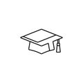 graudation hat icon Flat logo isolated symbol Royalty Free Stock Photo