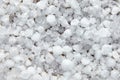 Graupel, snow pellets or soft hail texture, background. Form of precipitation, macro Royalty Free Stock Photo