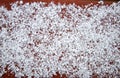 Graupel on Wood Royalty Free Stock Photo