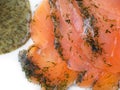 Gravadlax salmon with Dill Sau Royalty Free Stock Photo