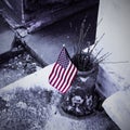 grave with the Amerikan flag